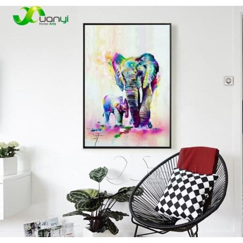 Animal Elephant With Son Wall Art Canvas Painting Cuadros Modular Wall Picture For Living Room HD Modern Prints Unframed PR1344
