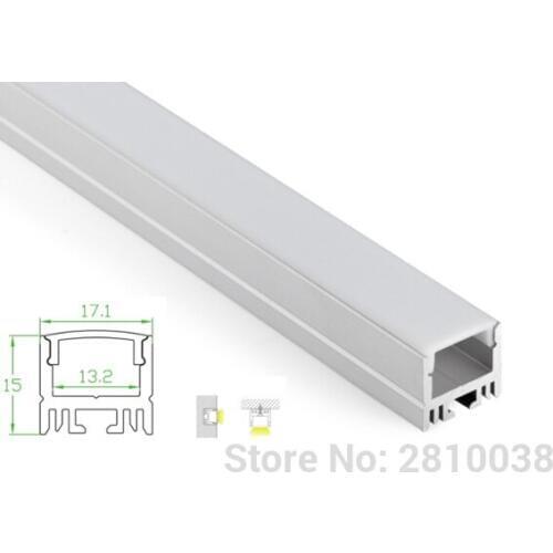 50 X 2M Sets/Lot U shape aluminum led profile housing and 15mm tall square led aluminum channels for ceiling wall light