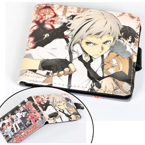 Bungo Stray Dogs Cosplay Short Pu Wallet Cartoon Coin Pocket Purse Card Holder Money Bag Gift