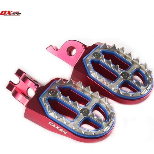 RED CNC Foot Peg Rest Pedal For CR CRF CR125 CR250 CRF250R CRF450R CRF250X CRF450X CR500 Dirt Bike Motocross Enduro Supermoto