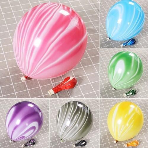 10Pcs 10inch Marble Agate Round Latex Balloon Colorful Cloud Air Helium Balloon Baby Shower Birthday Party Balon Wedding Decor