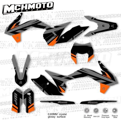 MCHMFGFull Graphics Decals Stickers Motorcycle Background Custom Number Name For KTM EXC EXC-F 125 250 300 350 450 2014 2015 201