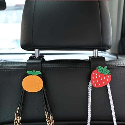 Car Hook Cartoon Cute Rear Seat Back Hook Creative Car Storage for USB Cable Headphone Key Accessory Adhesive Hook Hanger