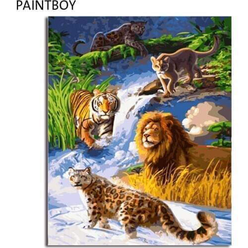 PAINTBOY Picture Modern Framed Pictures Painting By Numbers DIY Oil Painting On Canvas Home Decor Of Animal