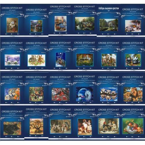 Oneroom Full 14CT Scenery Cross Stitch DIY White Canvas DMC Counted Kits Cross-stitch set Embroidery Needlework, 5