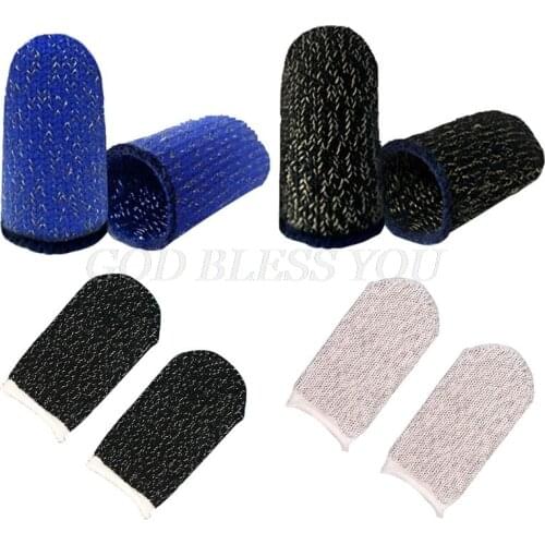 1Pair Sweat-Proof Knitted Fabric Finger Cover Game Touch Screen Thumb Game Pad Finger Sleeves for Gaming Accessories Kit