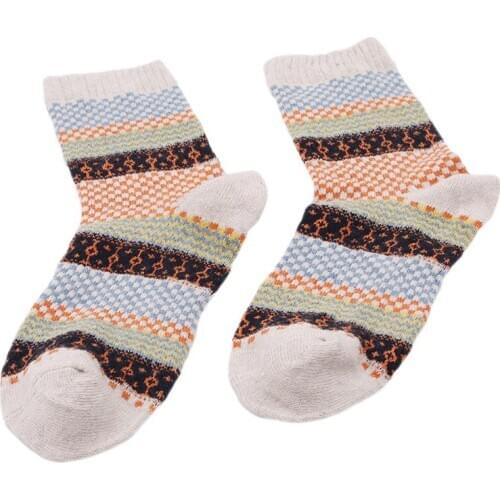 Winter Stripe Man Simple Socks Fashion Art Fold Female Student Thick Warm Socks Autumn Winter Retro Sock Streetwear High Quality