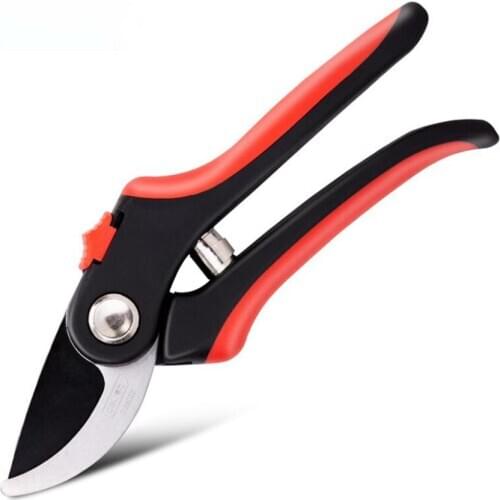 8 Inch Pruning Shears, Cutting Diameter 20mm, SK5 Non-stick Blade, Red Black Plastic Handle, Gardening Flowers Branches Pruner