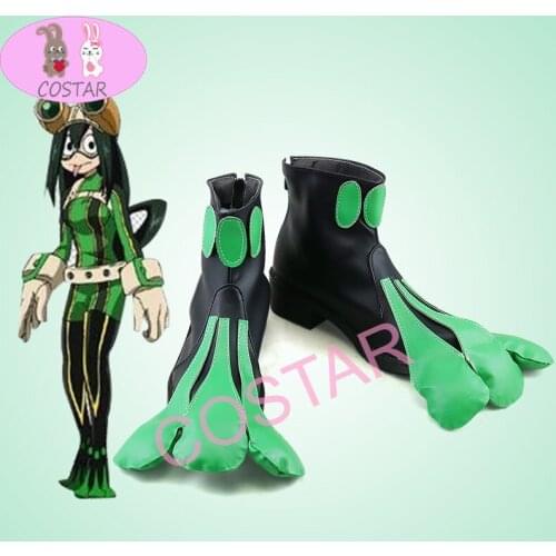 COSTAR Anime My Hero Academia Cosplay Shoes Boots Tsuyu Asui Cosplay Shoes Halloween Party Women Shoes Boku No Hero Academia