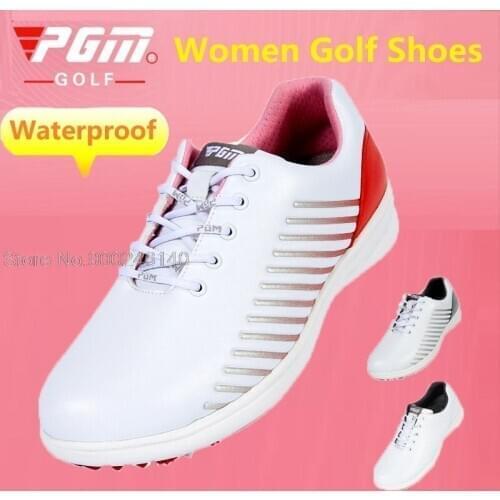 Pgm Waterproof Golf Shoes Women Outdoor Spikes Golf Sneakers Ladies Lightweight Sport Golfing Shoes Women Athletic Trainers