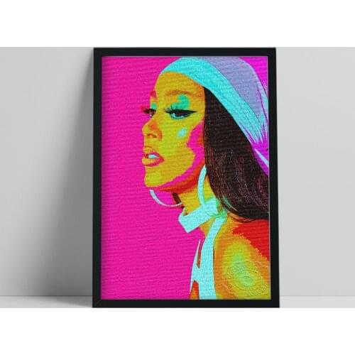 Doja Cat American Singer Poster, Pop Art Beauty Print, Long Hair Woman Portrait Wall Picture, Music Star Wall Art, Hip Hop Lover