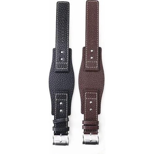 Genuine Mens Leather For Fossil Watch Strap Jr1401 Bq2054 Fs5414 24mm Black Brown Wristband Tray Watchband Bracelet Belt Band