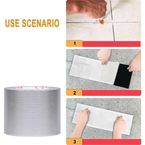 Super Waterproof Tape Butyl Rubber Aluminium Foil Tape for Roof Pipe Repair 1.2mm*10cm*10m