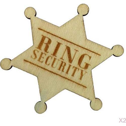 2pcs / Pack Rustic Wedding Wooden Ring Security Sign Ring Holder Badge Breastpin Jewelry for Boys Wedding Favor and Gifts