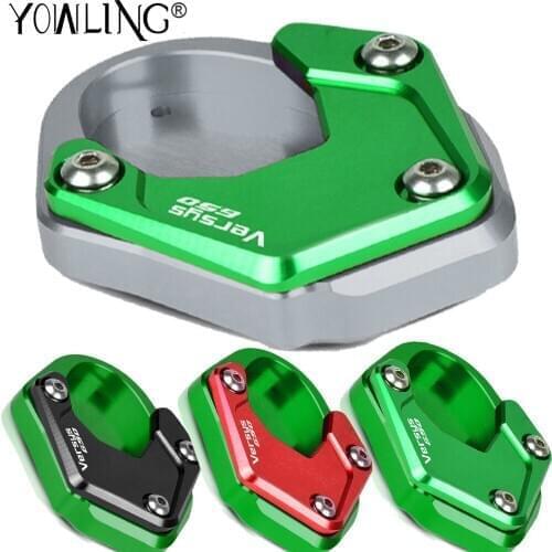 For Kawasaki Versys650 Moto Side Stand Enlarge Plate Kickstand Extension 2010 2011 2012 2013 2014 2015 2016 2017 2019 Versys 650