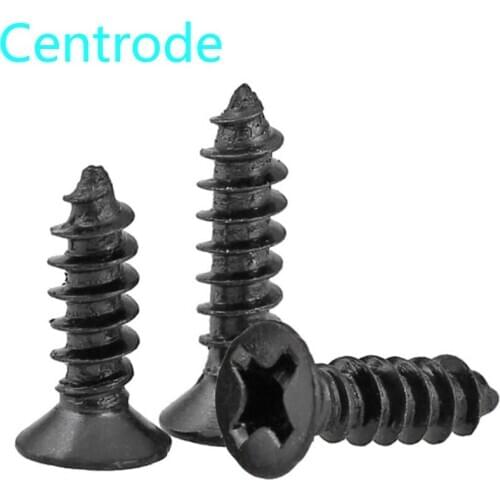 Black Cross Recessed Countersunk Head Self Tapping Screw KA Phillips Flat Head Electronic Mini Screw M2M2.3M2.6M3 200Pcs