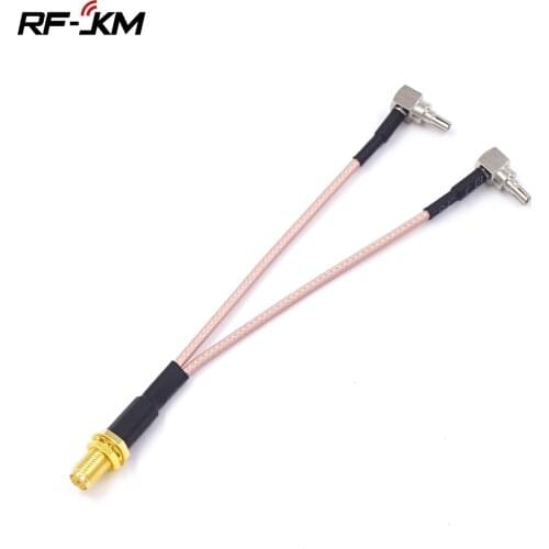 Y Type cable SMA Female to 2*CRC9 Right Angle Connector RG316 Pigtail Cable 15cm