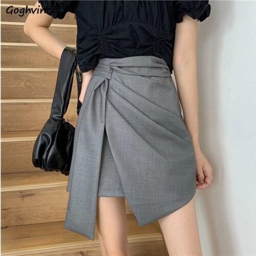 Skirts Women Korean Style Sexy Ladies Asymmetrical Leisure A-LINE Fashion Harajuku Retro All-match Streetwear Simple Popular Ins
