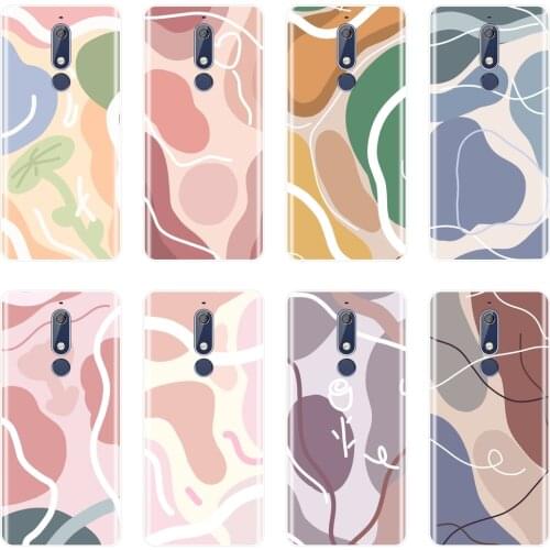 Back Cover For Nokia 2.1 3.1 5.1 6.1 7.1 Plus Silicone Soft Aesthetic Art Abstract Painting Phone Case For Nokia 4.2 3.2
