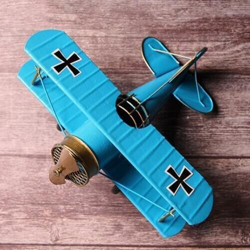 Iron Craft Small Airplane Vintage Metal Airplane Kids Toy Gifts Home Decor