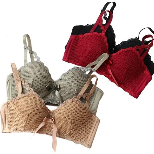 Sexy Lingerie 3/4 Cup Push Up Women Bra Comfort Tops Underwear Lace BH Wireless Bralette Push Up Female Intimates Brassiere