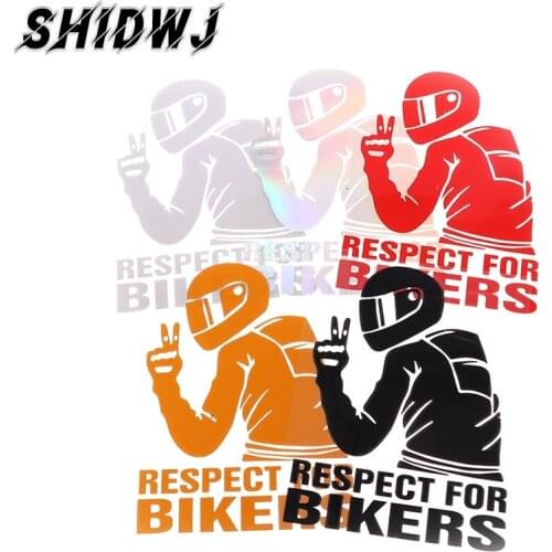 1pcs Stickers On Car Motorcycle Respect For Biker Vinyl 3D Stickers Motorcycle Vinyl 3D Stickers And Decals Car Goods