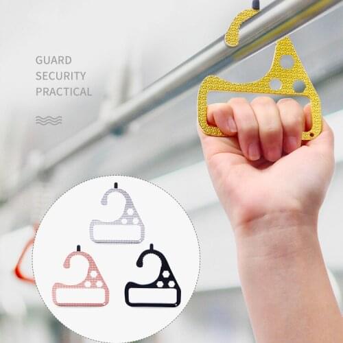 10pcs Portable Zero Touch Metal Bus Handle Strap Ring Safety Contactless Subway Train Bus Isolated Handle Strap Keychain
