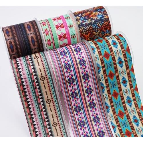 10 Yards Mexico Style Printed Grosgrain Ribbon For Hair Bows DIY Crafts Handmade Accessories 47904