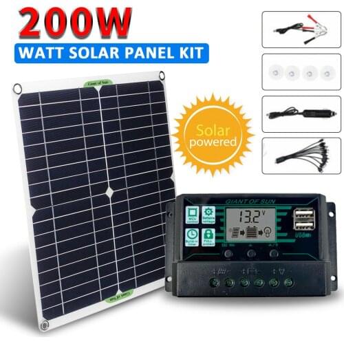 30/40/80/100A Solar Panel Cells Solar Panel Kit 200W Battery Charge Controller for Car Yacht Battery Boat Charger Power