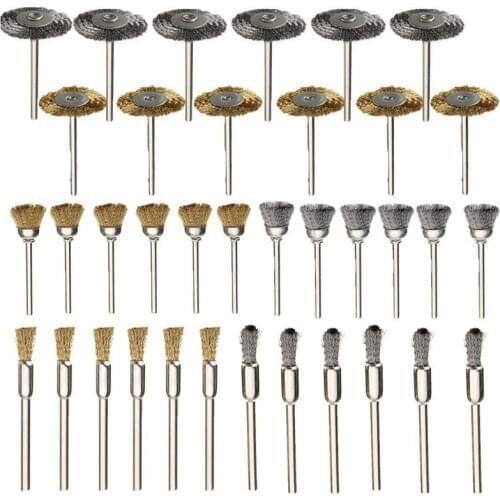 36Pcs Br Steel Wire Brush Polishing Wheels Full kit for Dremel Rotary Tools