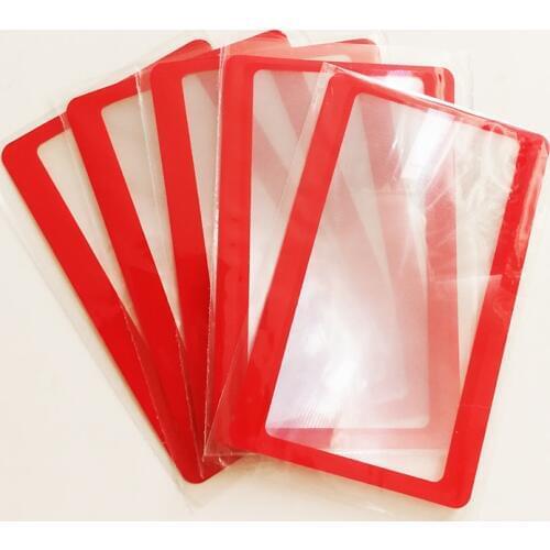 5pcs 3X Lens Fresnel Magnifier Bookmark Reading Tools Ultra-thin Portable Fresnel Magnifier 83X52MM/3.3''x2.1