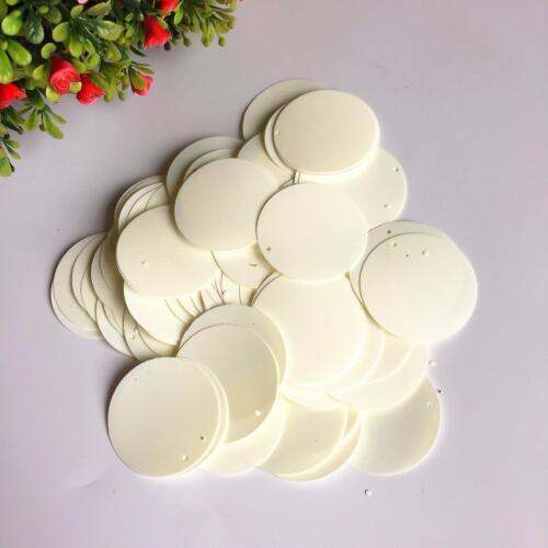 500g 40mm Flat Round Sequins For Crafts Sewing Accessories With 1 Side Hole Ivory Beige Customized Confetti Spangles
