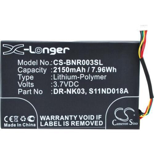 Cameron Sino 2150mah battery for BARNES & NOBLE BNRV300 BNTV350 Nook Simple Touch Simple Touch 6" DR-NK03 MLP305787 S11ND018A