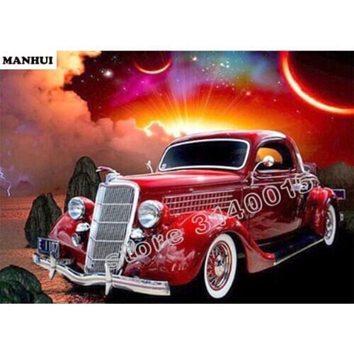 DIY 5D Diamond Mosaic Diamond Painting Cross Stitch Red car Kit Diamonds Embroidery Square Drill Home Decoration BAC072