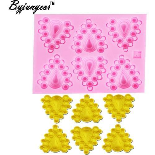 Byjunyeor F1171 Diamond jewelry UV Resin Silicone Mold Fondant Chocolate Candy Lollipop Crystal Epoxy Soft Clay Bake Tools