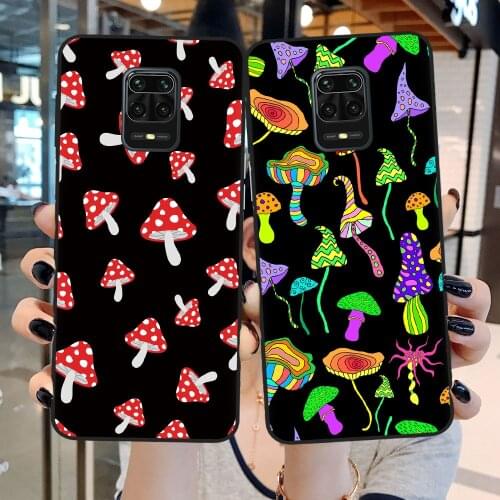 Aesthetic Mushroom Pattern Case For Xiaomi Mi 10T Lite 10 Ultra Redmi Note 9S 7 8 9 Pro 8T Matte Shockproof Phone Cover Shell