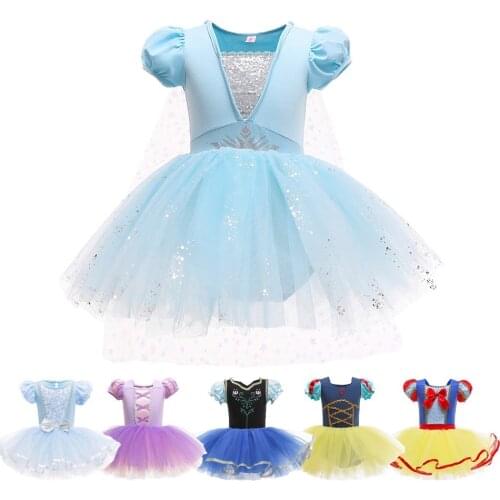 3-10 Years Girl Elsa Anna Sofia Snow White Rapunzel Dress Frozen Costume Kids Summer Tutu Ballet Dance Dress Girl Princess Dress