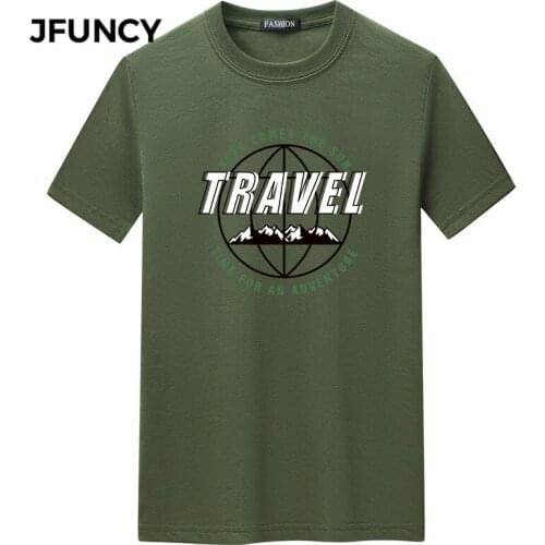 JFUNCY Letter Print Harajuku T Shirt Men Tee Tops Oversized Male Shirts 2021 Summer Man Tshirt Casual Loose Short Sleeve Clothes