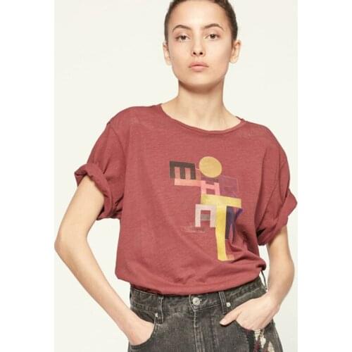 Hit Color Letter Print Cotton Women Summer Top Casual Slim Fashion Brand T-Shirt Ladies Designed Sweet High Street New Tee ML050