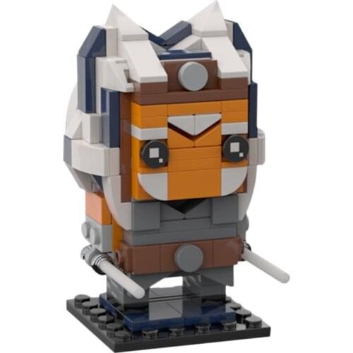 MOC Space Wars Brickheadz-Wicket Building Blocks Samurai Heroines Model Ahsoka Tano DIY Assembly Education Toy Children Gift
