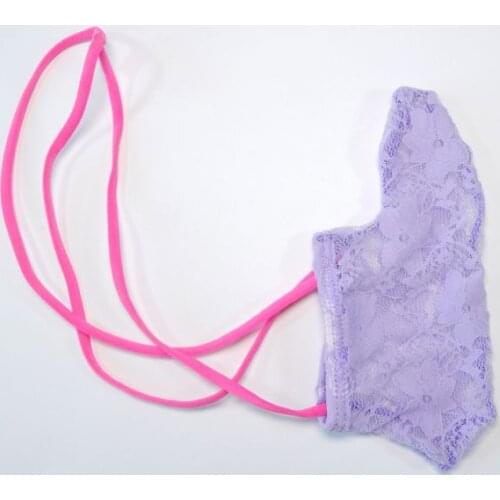 G1439 Floral Lace Mens String Thong Penis sleeve Pouch Forward Upward