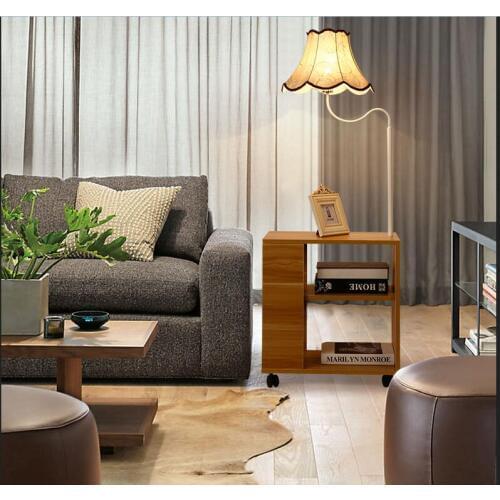 Fashion wood floor light shelves Simple modern Creative bedside living room bedroom study bedside Floor Lamps TA928430