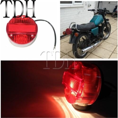 Motorcycle Red Tail Light License Plate Light Brake Stop Lamp Taillights For MZ ETZ SUZUKI TS 125 150 250 Simson SR50 SR51