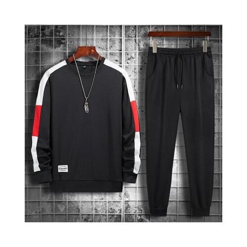 EAEOVNI Mens Harajuku Tracksuit 2021 Spring Autumn Sweatshirts 2 Piece Sweatpants and Hoodie Set Fashion Men Tracksuit Set