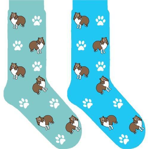 Sheltie crew socks with cute dog Shetland Sheepdog dog theme gift ORIGINAL puppy women unisex cotton sox 50 pair/lot EU 38-44