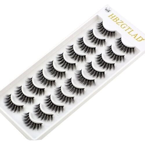 2019 NEW 10 pairs 100% Real Mink Eyelashes 3D Natural False Eyelashes 3d Mink Lashes Soft Eyelash Extension Makeup Kit Cilios