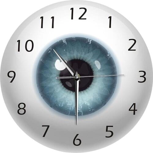 New the Eye Eyeball with Beauty Contact Pupil Core Sight View Ophthalmology Mute Wall Clock Optical Store Novelty Wall Watch