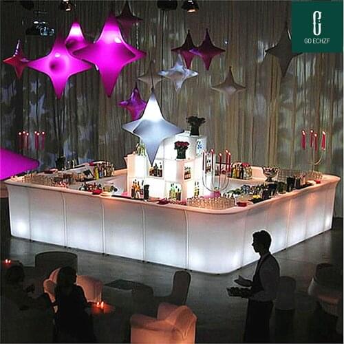 New Led Luminous cocktail table lighted up bar table creative lighting furniture round high bar table club KTV disco supplies