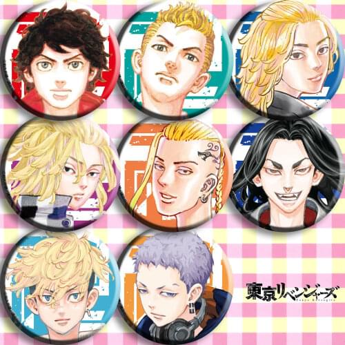 Wholesale 58mm Manga Tokyo Revengers Anime Pins Cosplay Badges Brooch Pins Japanese Anime Decor Collection Badge For Backpacks