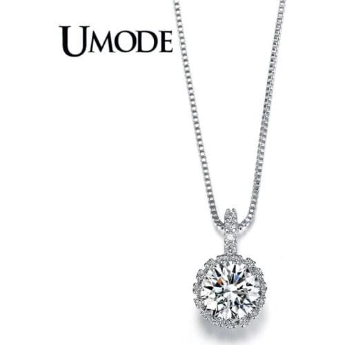 UMODE Fashion Top CZ Zirconia Pendant Necklace for Women Wholesale Jewelry Bijoux Female Collares Largos de Moda AUN0060